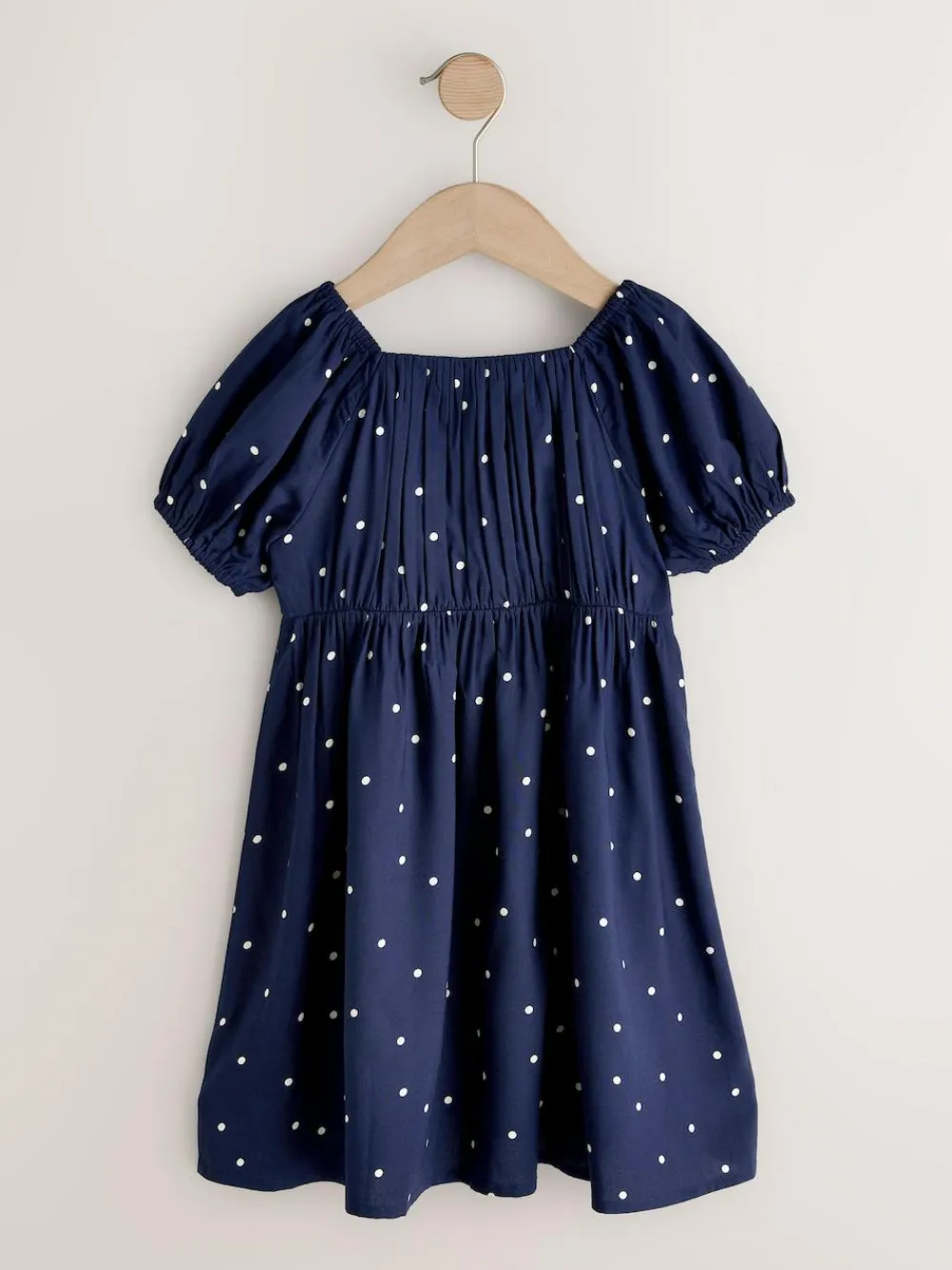 Best Next Short Sleeve Dress (3-16yrs) Navy Blue Spot