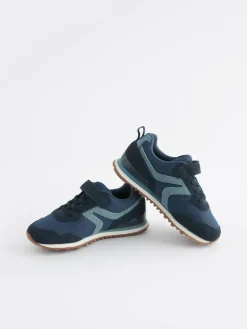 Hot Next Standard Fit (F) One Strap Elastic Lace Trainers Navy Blue