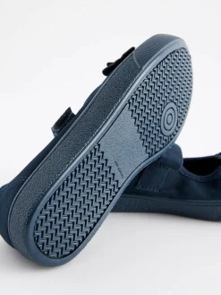 Next Standard Fit (F) Butterfly Embroidered School Plimsoll Shoes^ Shoes