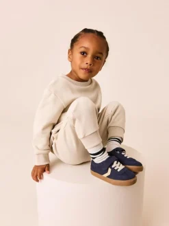 Sale Next Navy Blue Standard Fit (F) Touch Fastening Elastic Lace Trainers