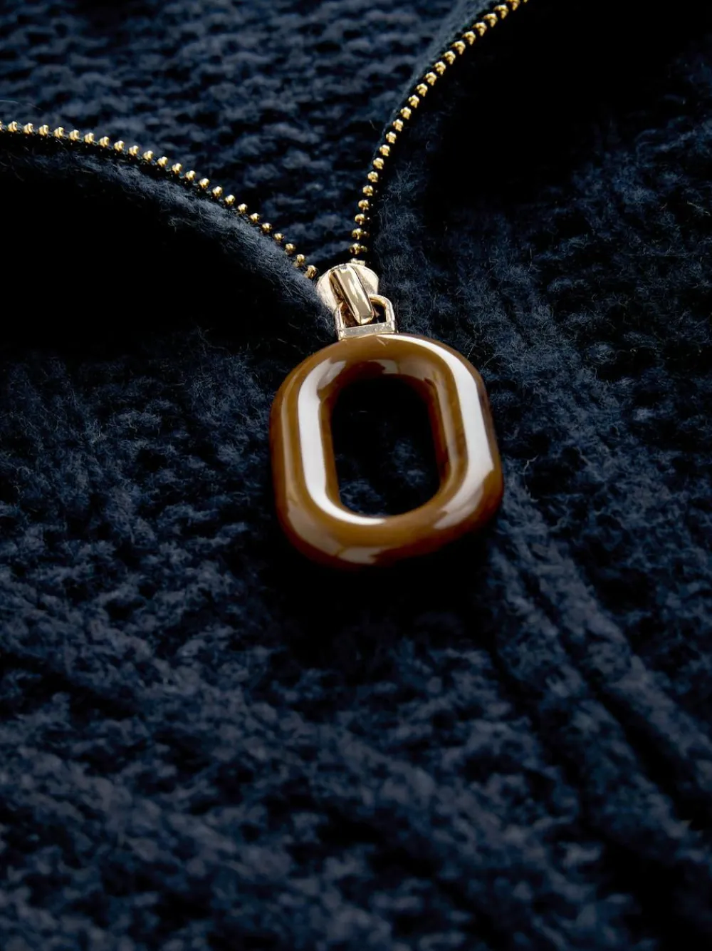 Clearance Next Navy Blue Stitchy Knitted Zip Up Collar Cardigan