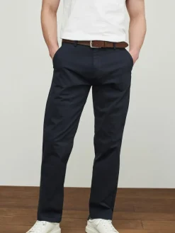 Next Straight Fit Belted Soft Touch Chino Trousers^ Pants & Chinos