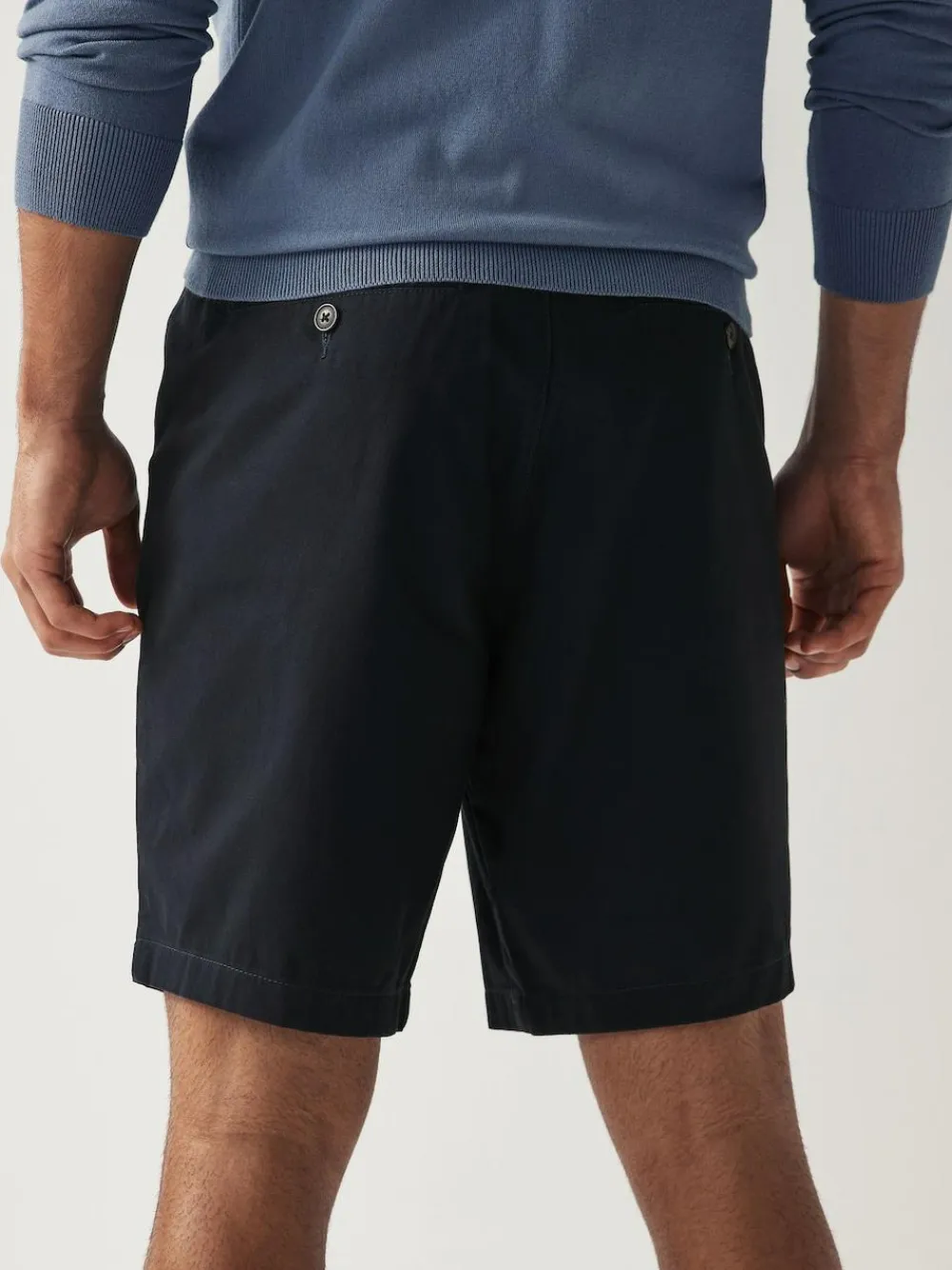 Online Next Navy Blue Straight Fit Stretch Chinos Shorts