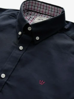 Next Navy Blue Stretch Oxford Long Sleeve Shirt^ Occasionwear|Shirts