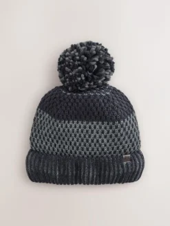 Discount Next Navy Blue Stripe Bobble Hat