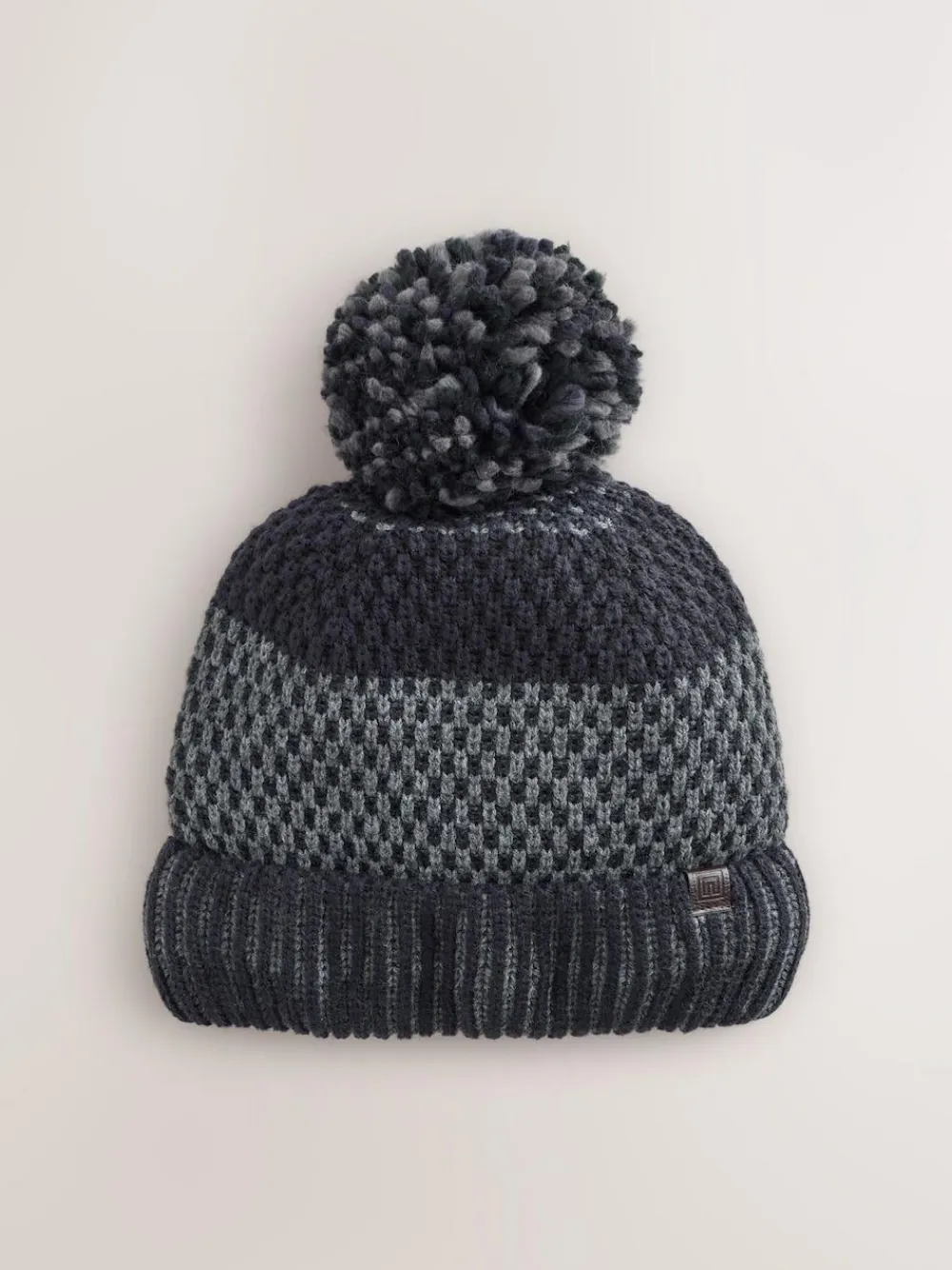 Discount Next Navy Blue Stripe Bobble Hat