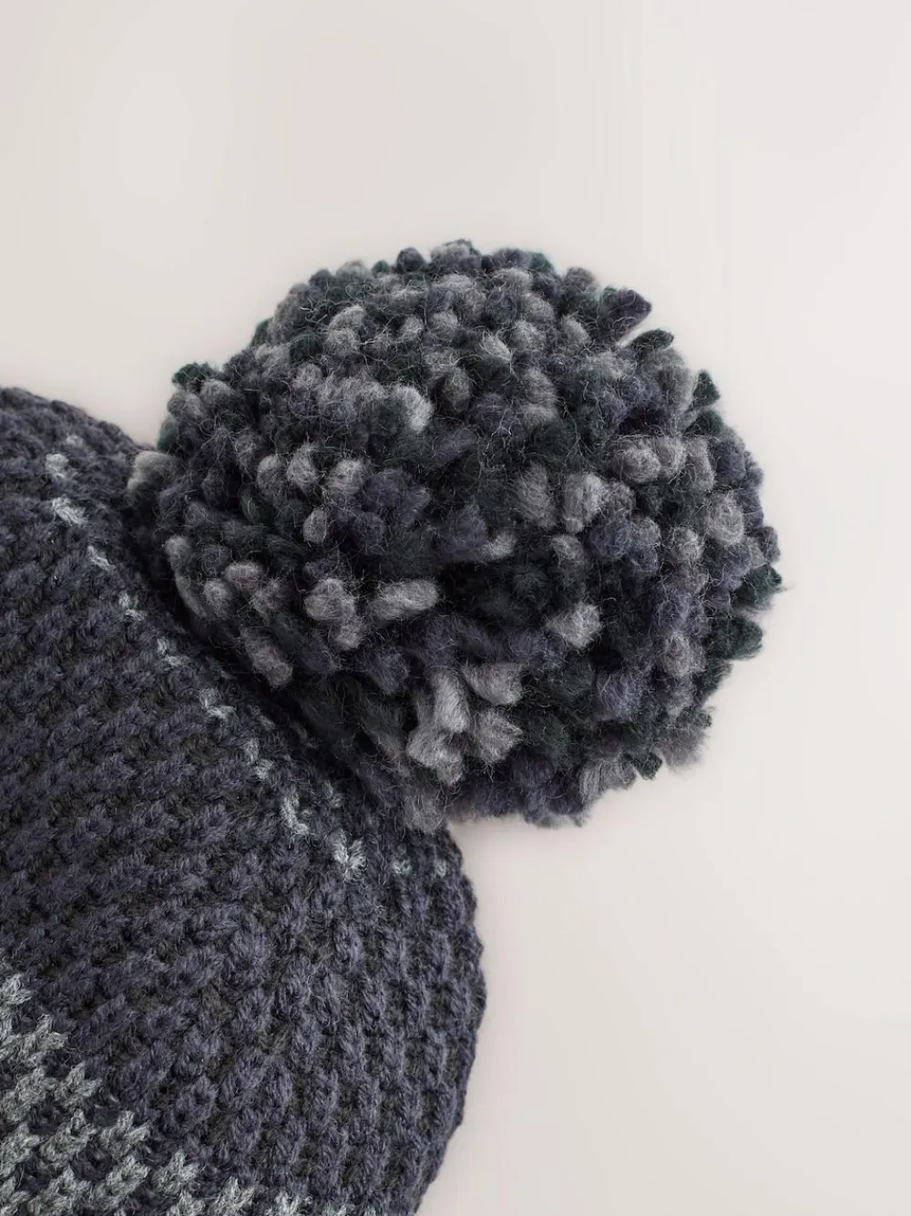 Discount Next Navy Blue Stripe Bobble Hat