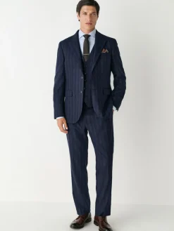 Clearance Next Navy Blue Striped Wool Blend Suit Waistcoat