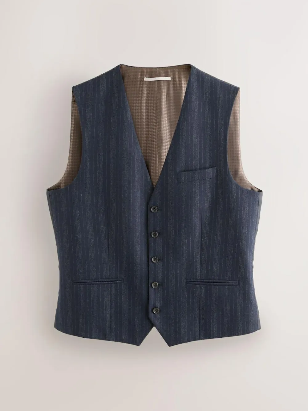 Clearance Next Navy Blue Striped Wool Blend Suit Waistcoat