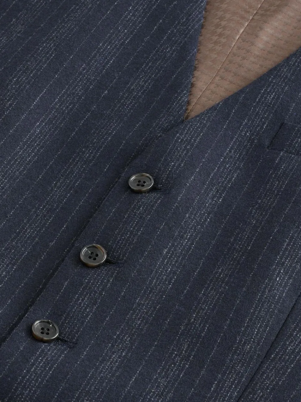 Clearance Next Navy Blue Striped Wool Blend Suit Waistcoat