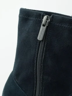 Best Next Motionflex Block Heeled Sock Boots Navy Blue Suede