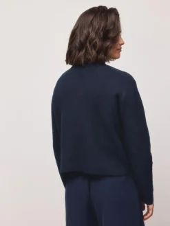 Outlet Next Supersoft High Neck Seam Detail Jumper Navy Blue