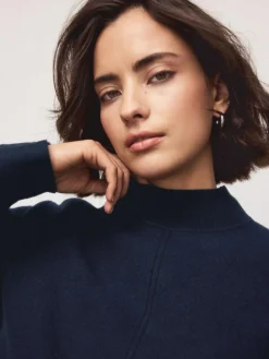 Outlet Next Supersoft High Neck Seam Detail Jumper Navy Blue