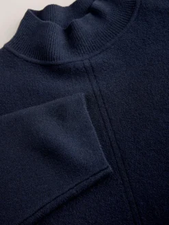 Outlet Next Supersoft High Neck Seam Detail Jumper Navy Blue