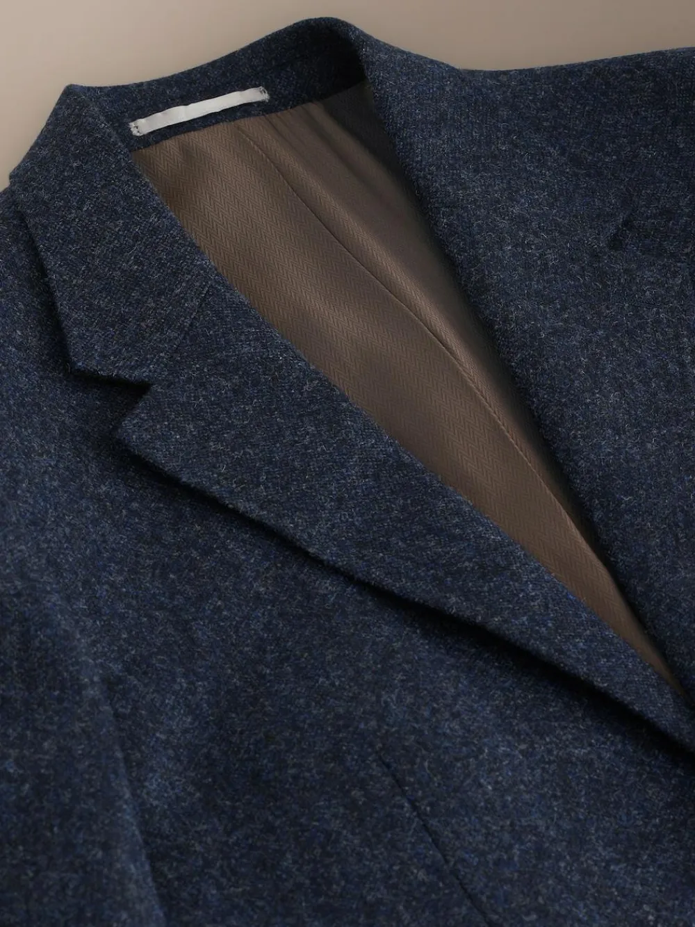 Next Tailored Fit Signature Abraham Moon 100% British Wool Donegal Suit Jacket Navy Blue