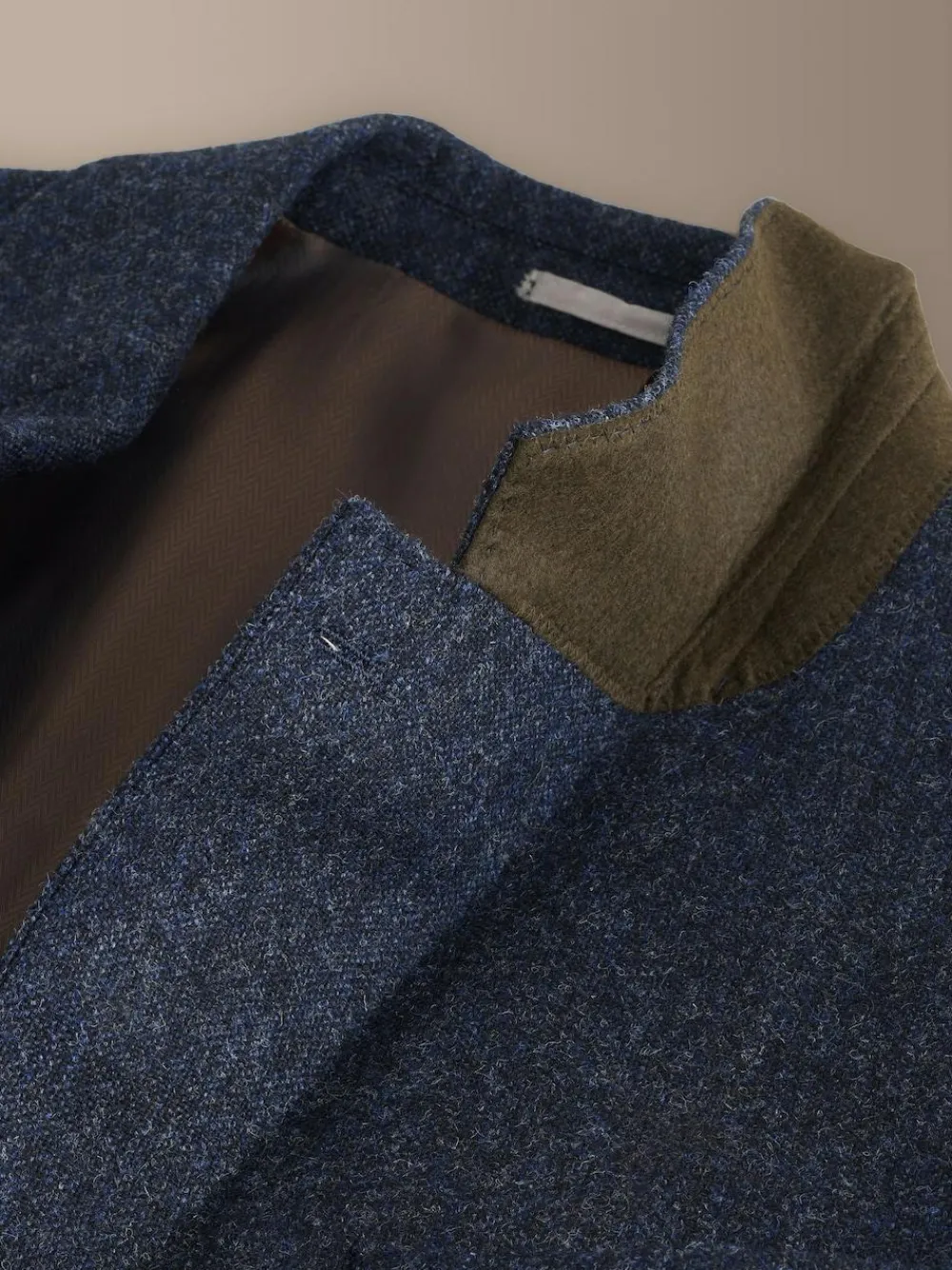 Next Tailored Fit Signature Abraham Moon 100% British Wool Donegal Suit Jacket Navy Blue