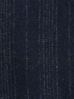 New Next Navy Blue Tailored Fit Striped Wool Blend Suit Jacket