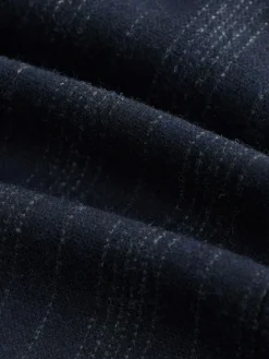 New Next Navy Blue Tailored Fit Striped Wool Blend Suit Jacket