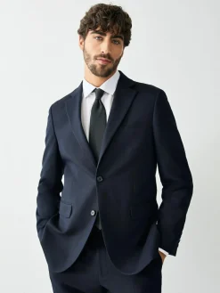 Clearance Next Tailored Fit Textured Suit Jacket Navy Blue