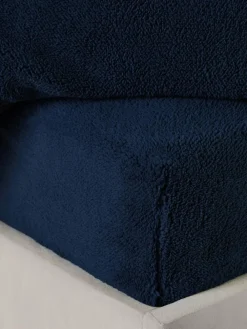 Discount Next Navy Blue Teddy Fleece Deep Fitted Sheet