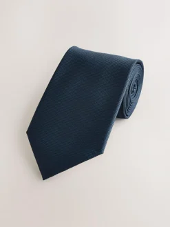 Hot Next Textured Tie Navy Blue