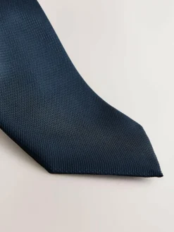Hot Next Textured Tie Navy Blue