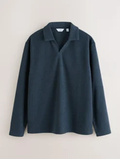 Next Navy Blue Towelling Long Sleeve Trophy Neck Pyjamas Set^ Pyjamas