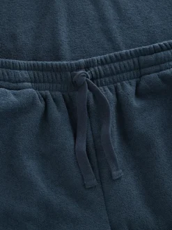 Next Navy Blue Towelling Long Sleeve Trophy Neck Pyjamas Set^ Pyjamas