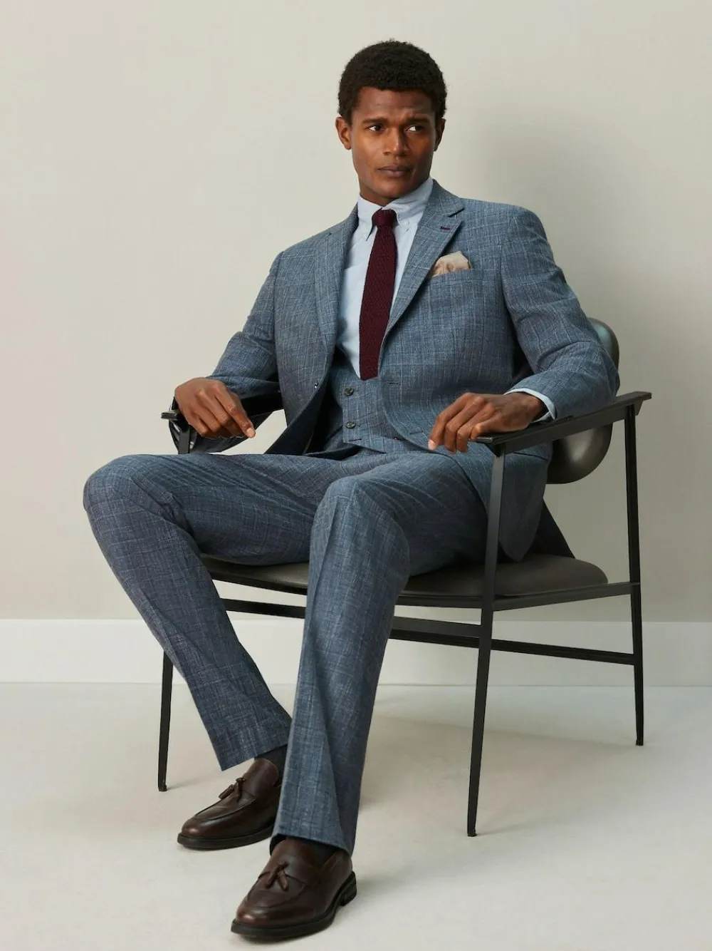 Next Trimmed Check Suit Waistcoat^ Vests