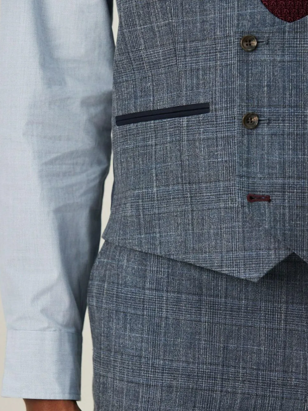 Next Trimmed Check Suit Waistcoat^ Vests