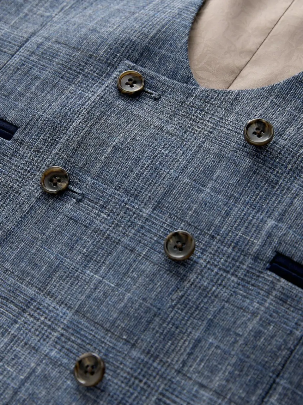 Next Trimmed Check Suit Waistcoat^ Vests