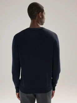 New Next V-Neck Cotton Rich Long Sleeve Jumper Navy Blue