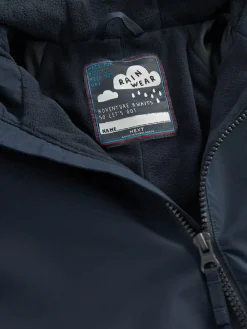 Online Next Navy Blue Waterproof Fleece Lined Puddlesuit (3mths-7yrs)