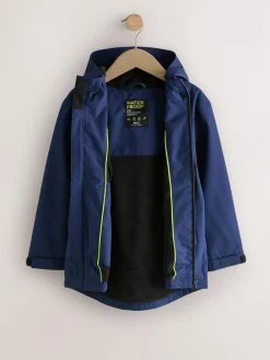 Next Navy Blue Waterproof Fleece Lined Hooded Jacket (3-16yrs)^BOY Coats & Jackets|Snowsuits & Coats