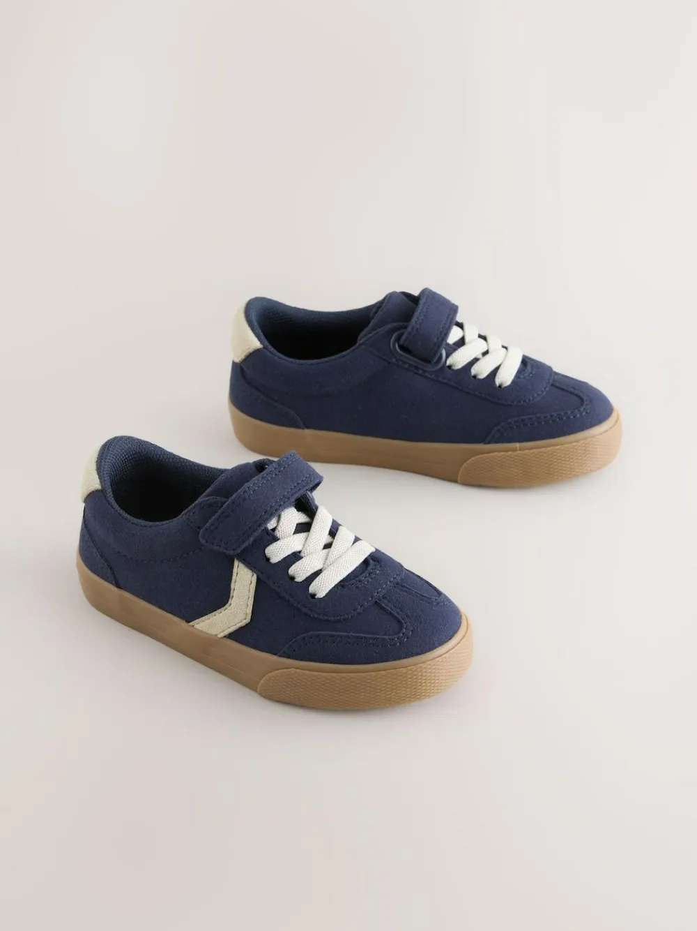 Clearance Next Wide Fit (G) Touch Fastening Elastic Lace Trainers Navy Blue