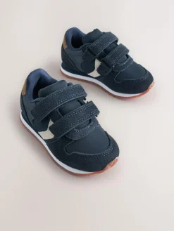 Next Navy Blue Wide Fit (G) Two Strap Touch Fastening Trainers^BOY Sneakers|Sneakers