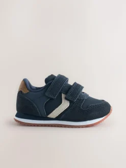 Next Navy Blue Wide Fit (G) Two Strap Touch Fastening Trainers^BOY Sneakers|Sneakers