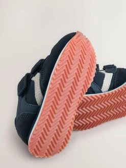 Next Navy Blue Wide Fit (G) Two Strap Touch Fastening Trainers^BOY Sneakers|Sneakers