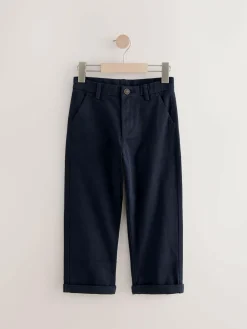 Online Next Wide Fit Stretch Chino Trousers (3-17yrs) Navy Blue