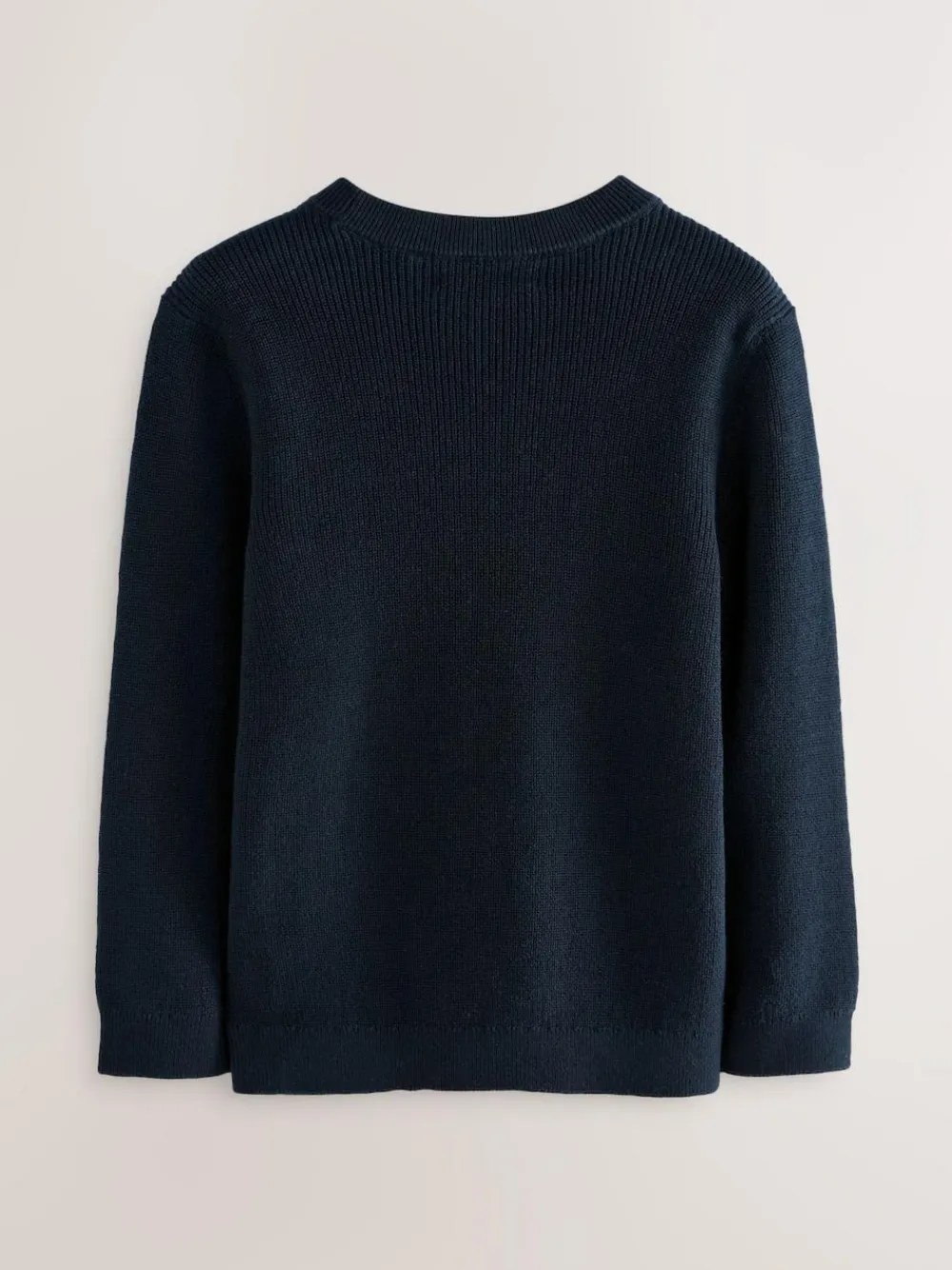 Next Navy Blue Without Stag Cotton Crew Neck Knitted Jumper (3-16yrs)^BOY Knitwear & Sweaters|Knitwear