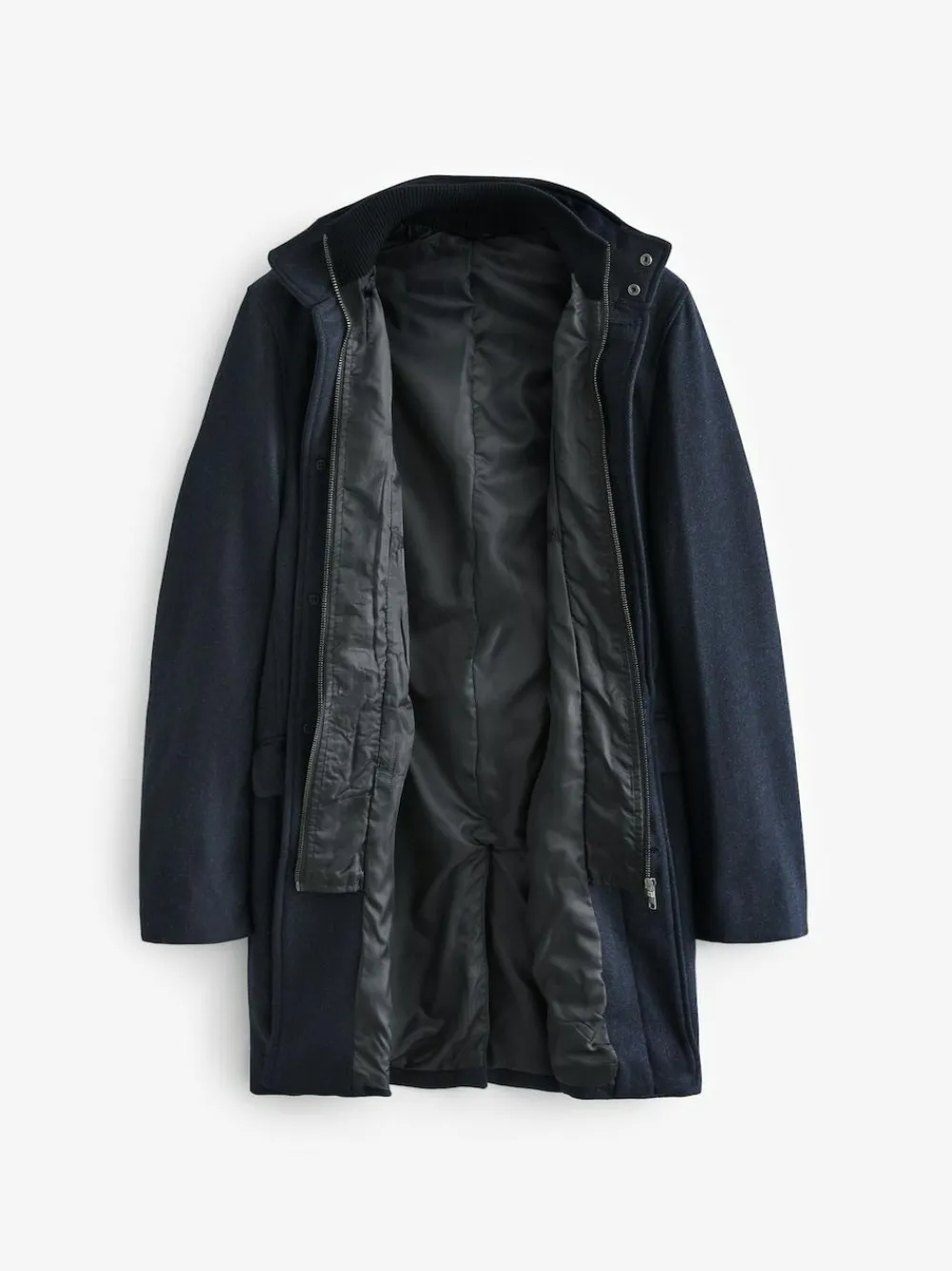 Next Wool Blend Mock Gilet Herringbone Padded Coat^ Coats & Jackets|Coats & Jackets