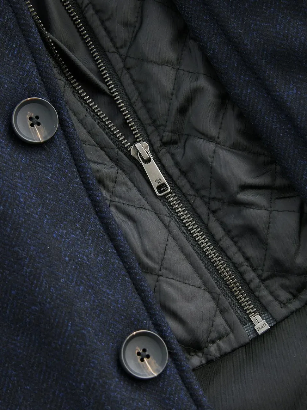 Next Wool Blend Mock Gilet Herringbone Padded Coat^ Coats & Jackets|Coats & Jackets