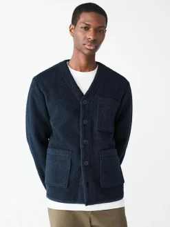 Sale Next Wool Look Fleece Cardigan Navy Blue