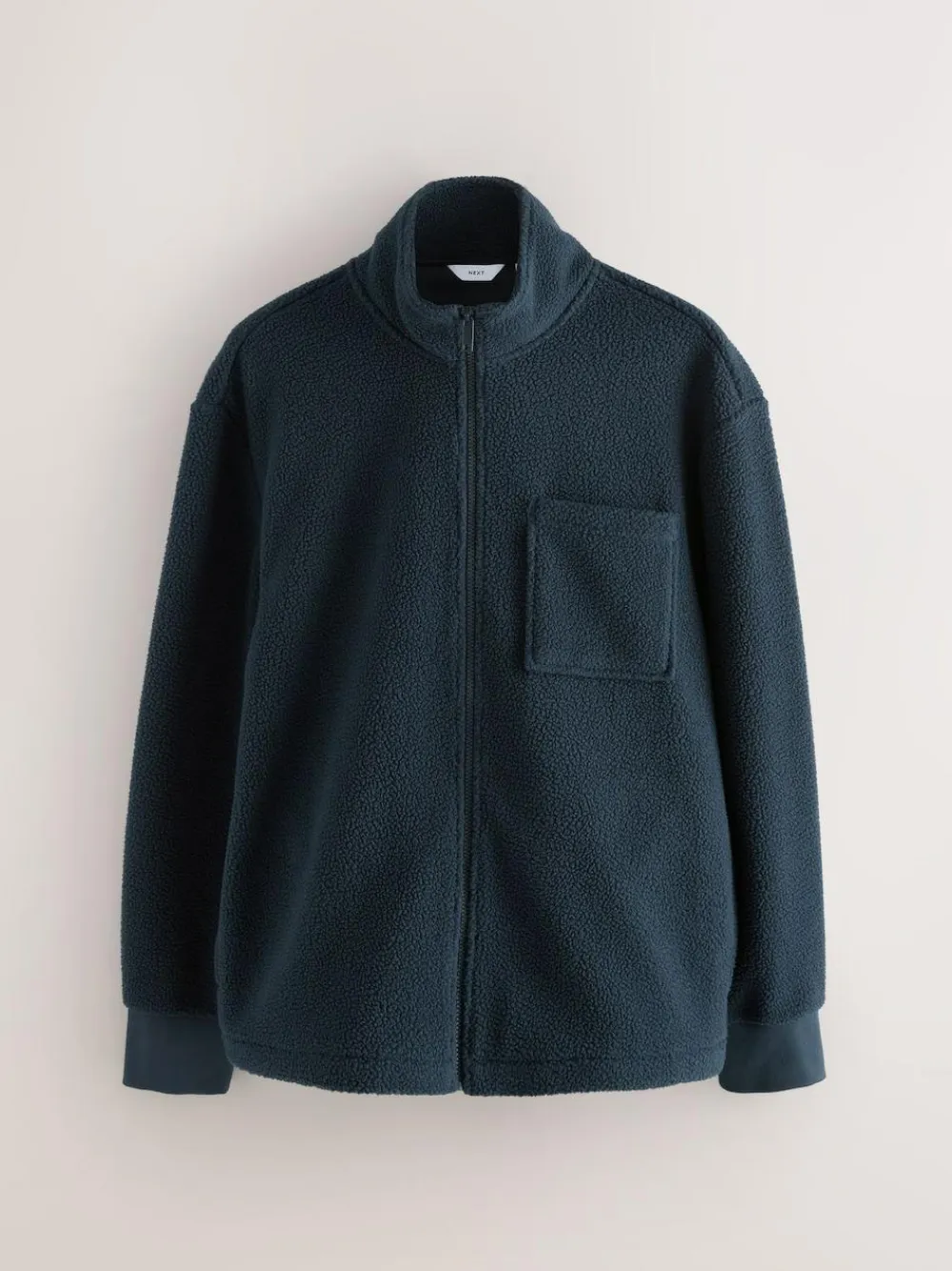 Outlet Next Zip Through Borg Fleece Navy Blue