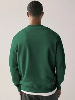 Clearance Next Cotton Rich Jersey Crew Sweatshirts 2 Pack Navy Blue/Green