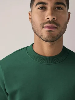 Clearance Next Cotton Rich Jersey Crew Sweatshirts 2 Pack Navy Blue/Green