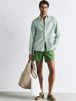 Clearance Next Motionflex 5 Inch Swim Shorts 2 Pack Navy Blue/Green