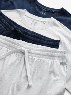 Next Navy Blue/Grey Jersey Short Pyjamas Set 2 Pack^ Pyjamas|Nightwear