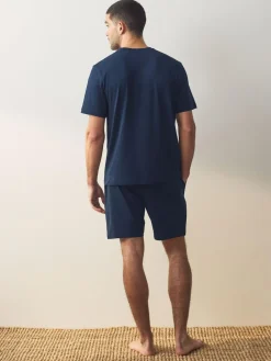 Next Navy Blue/Grey Jersey Short Pyjamas Set 2 Pack^ Pyjamas|Nightwear