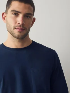 Hot Next Navy Blue/Grey Long Sleeve Jersey Pyjamas Set